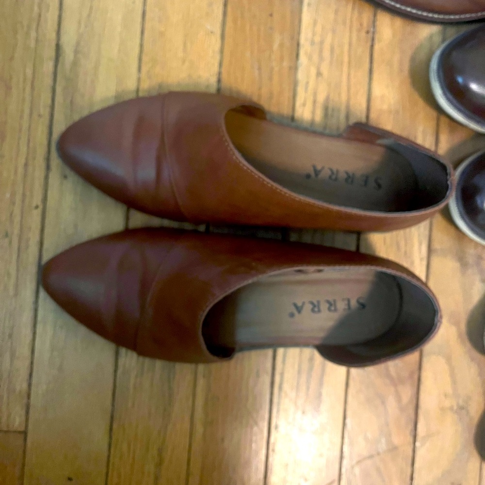 Slip on brown dress shoes